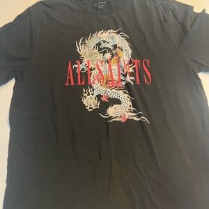 All Saints Charcoal Crew Neck Tee